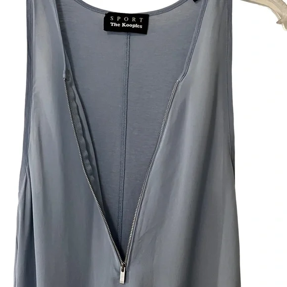 The Kooples Sport Silk Sleeveless Half Zip Front Women’s top Blue - Picture 11 of 15